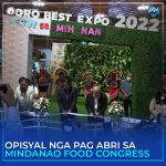 DOST- 10 USEC Sancho A. Mabborang kauban ang mga delegado diin nagbuhat sila sa ribbon cutting isip seremonya sa opisyal nga pag abri sa Mindanao Food Congress, National Science & Technology Week 2022, ug Oro Best Expo 2022.