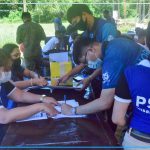 Mga kawani sa PSWD ug TESDA atol sa registration sa wala pa magsugod ang kalihokan.