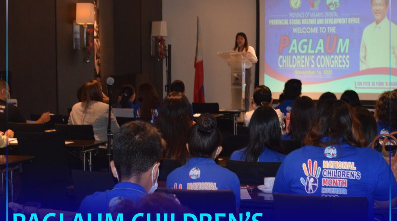 Gipahigayon ang pinakaunang PAGLAUM Children's Congress sa Seda Hotel, Ayala Centrio, Cagayan de Oro.