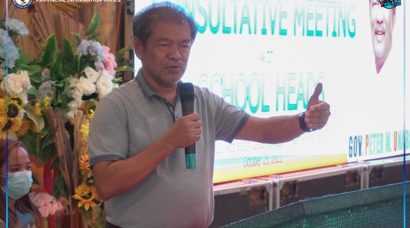 Gov. Peter M. Unabia isip LSB Chairman mipasalig sa tanang School Heads nga tagaan og igong pagtagad ang matag skwelahan.