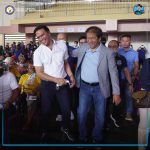 Pag-abot ni Gobernador Unabia kauban ni Talisayan Vice Mayor ug Provincial Health Consultant Hon. Rommel Maslog.