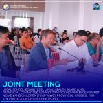Gobernador Peter “Sr. Pedro” Unabia nga maoy nangulo sa hiniusang panagtigom sa Local School Board (LSB), Local Health Board (LHB), Provincial Committee Against Trafficking-Violence Against Women And Children (PCAT-VAWC) ug Provincial Council For The Protection Of Children (PCPC).