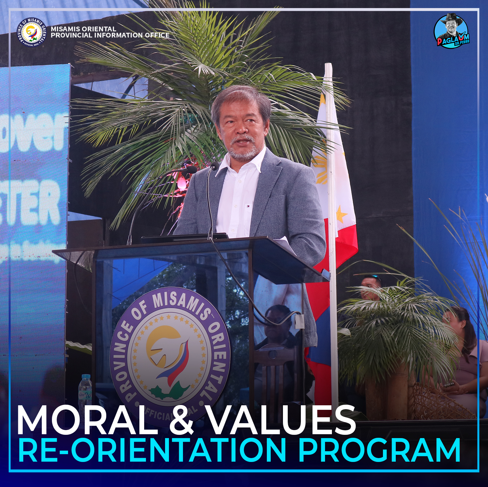 Governor Peter “Sr. Pedro” Unabia sa iyang mensahe atol sa flag raising sa Magsaysay