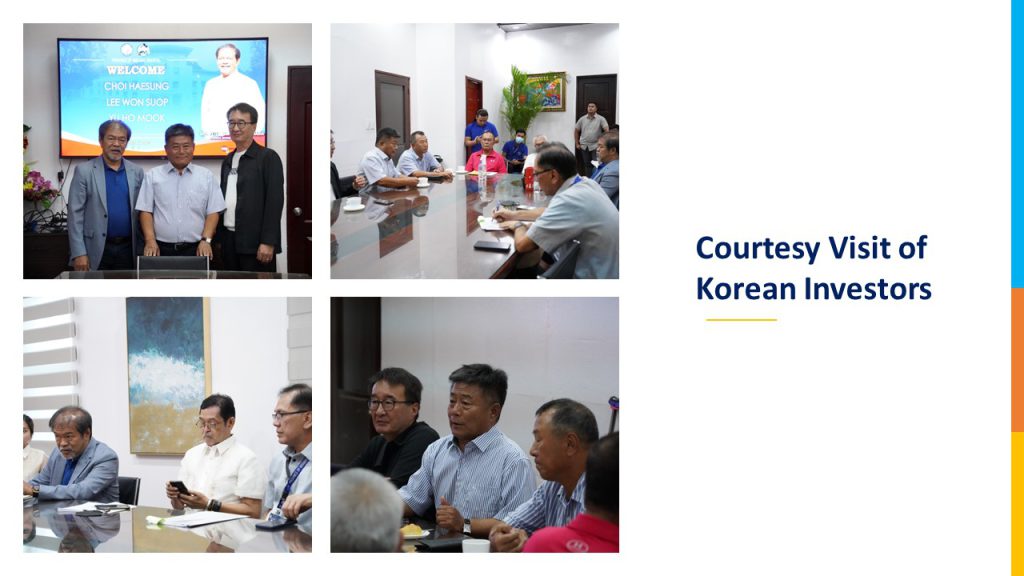 Courtesy Visit of Korean Investors - To consider projects that would help in developing a SMART Village: a. Green Houses b. Dryers for Smart Agriculture