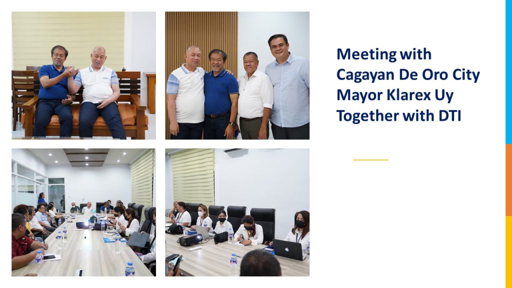 Meeting with Mayor Klarex Uy - Earlier this month, together with Robinson’s Land Corporation we discuss to rehabilitate the Misamis Oriental Integrated Sports Complex which is jointly owned by PGMO and LGU-CDO - Together with DTI, we discuss the plans for the upcoming International Food Exhibition (IFEX) on May 2023. This Food Exhibit will create opportunities for the Micro, Small and Medium Enterprises (MSME) of the Province of Misamis Oriental. This will also be a venue to showcase the products of the province globally