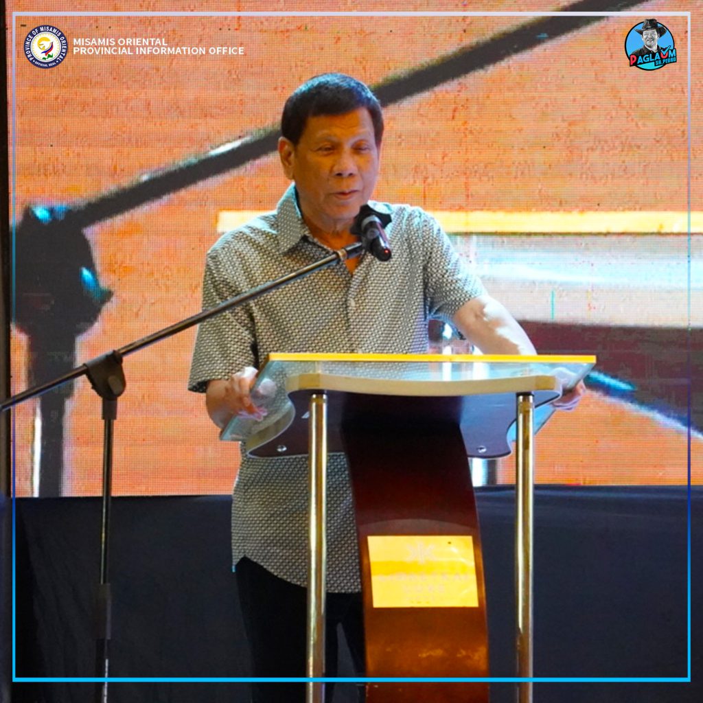 Former President Duterte sa iyang mensahe mahitungod sa panggobyerno nga gikinahanglang matarong, patas ug motabang nga walay bulok sa politika.