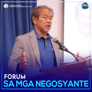 Gobernador Peter Unabia sa iyang mensahe ngadto sa mga misalmot nga mga negosyante sa probinsya.