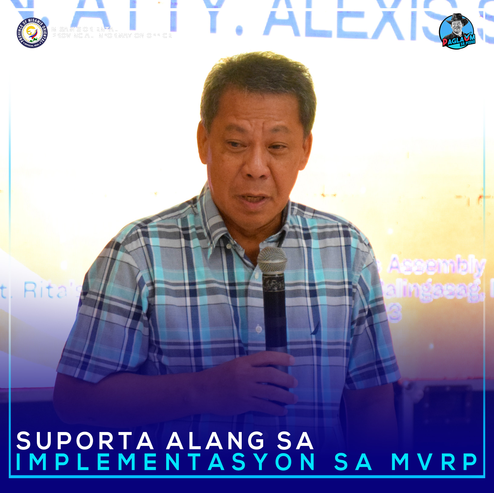 Balingasag Mayor Atty. Alexis Quina sa iyang mensahe atol sa MVRP Core Groups Assembly.