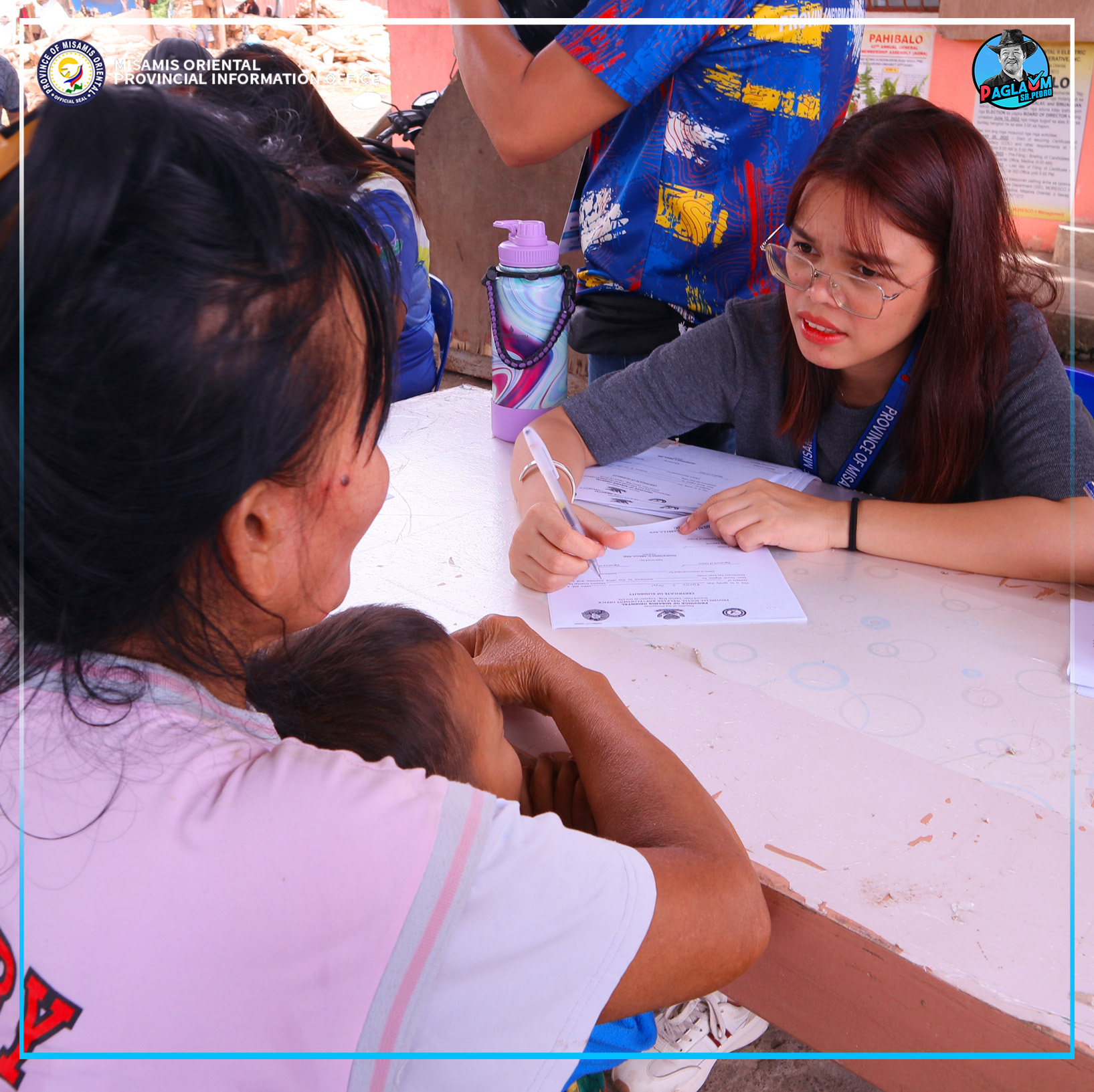 Pagpahigayon sa Intake Interview ngadto sa mga nasunogang residente sa Barangay Kauswagan, Lagonglong.