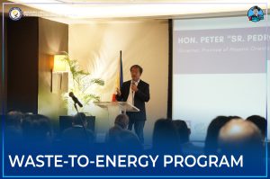 Governor Peter “Sr. Pedro” Unabia sa iyang mensahe atol sa waste-to-energy forum.