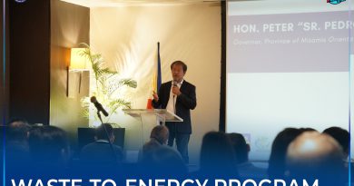 Governor Peter “Sr. Pedro” Unabia sa iyang mensahe atol sa waste-to-energy forum.