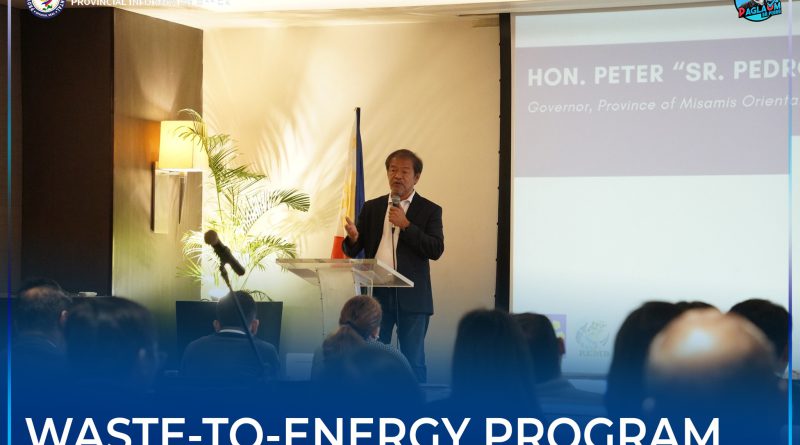 Governor Peter “Sr. Pedro” Unabia sa iyang mensahe atol sa waste-to-energy forum.
