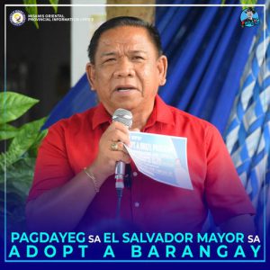 EL SALVADOR CITY MAYOR, SALUDO SA ‘ADOPT A BARANGAY PROGRAM’ SA GOBERNADOR