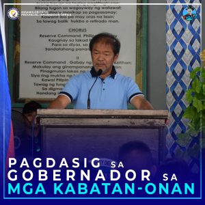 Gobernador Unabia sa iyang mensahe ngadto sa mga kabatan-onan.