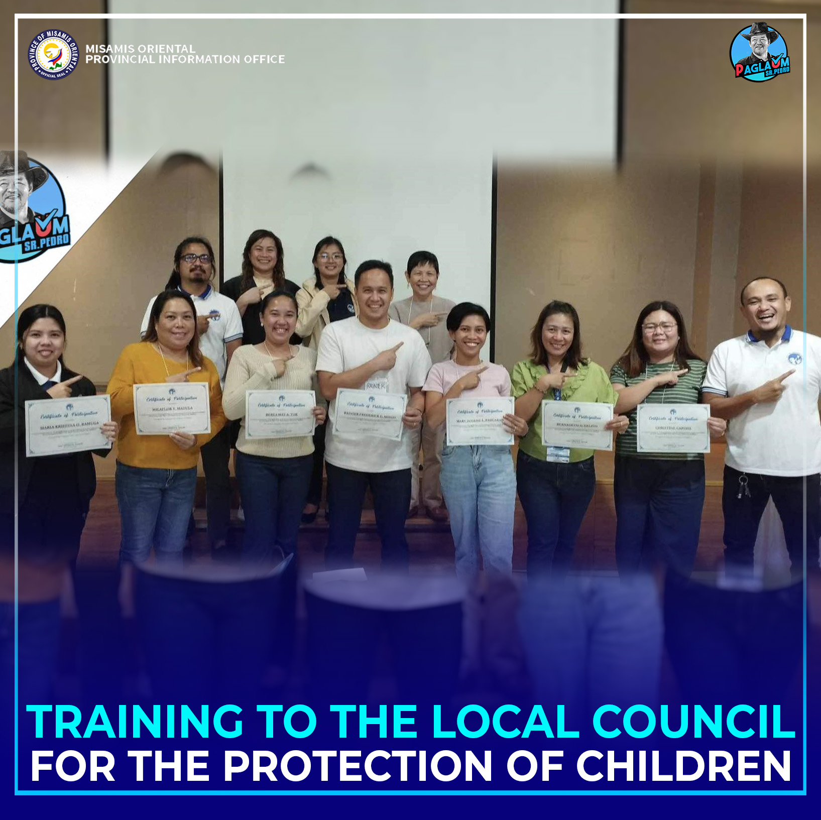 Pagdawat sa mga miyembro sa konseho og Certificate of Participation.