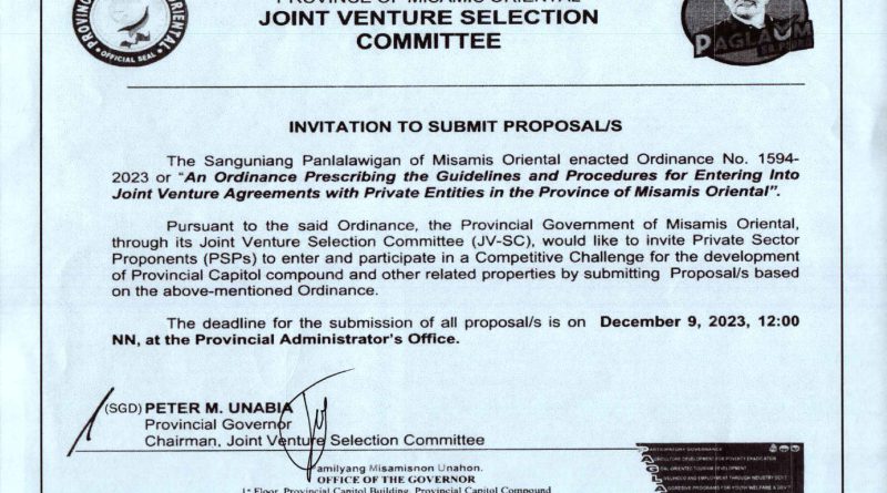 invitation to submit proposal/s