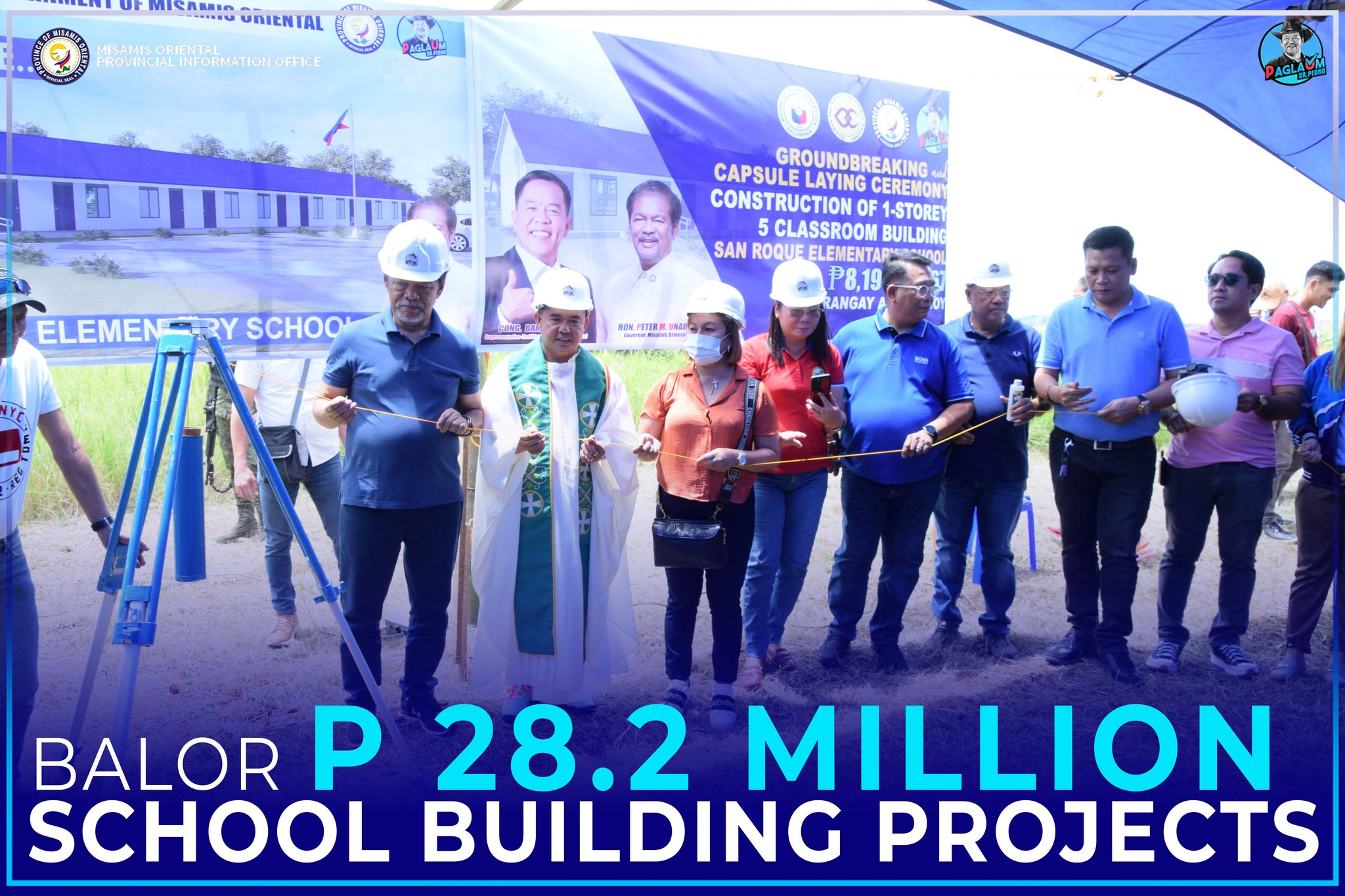 Gov. Unabia sa iyang pagpanguna sa capsule-laying sa school building sa San Roque Elem School sa Brgy. Aposkahoy, Claveria.